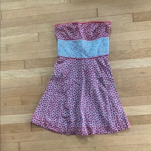 Red and Blue Strapless Dress from Free People